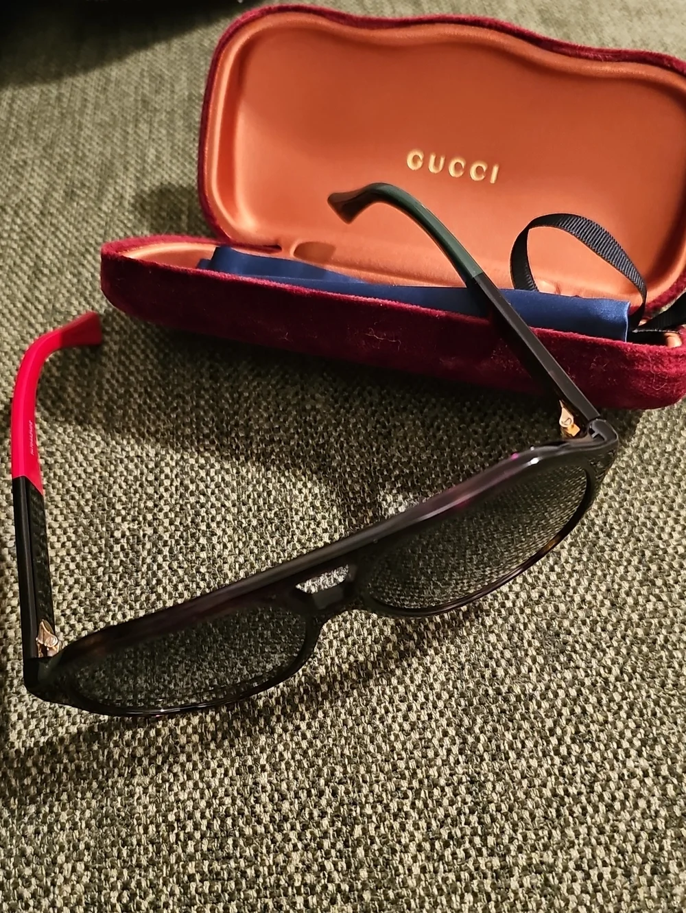 Gucci Aviator Multi Color Unisex Black Sunglasses